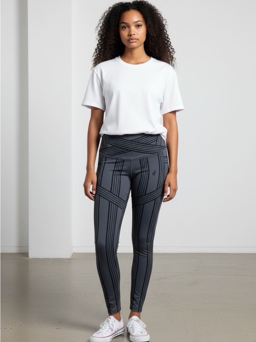 Fanka Resistance High-Waist Geometric Print Leggings - Black